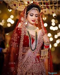 indian bridal red lehenga makeup look