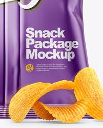 Box and packaging mockups take a prominent place in a product creator's toolbox. Metallic Snack Package With Riffled Potato Chips Mockup Back View In Flow Pack Mockups On Yellow Images Object Mockups