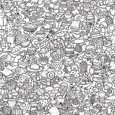 Food Doodle Coloring Books Colouring Art Therapy Doodle Coloring