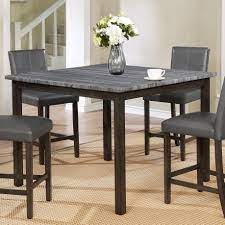 Red barrel studio® 5 piece pub set with square counter height table and 4 upholstered seat stools. Crown Mark Pompei Two Tone Counter Height Dining Table With Weathered Grey Top Royal Furniture Pub Tables