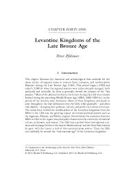 Pdf Levantine Kingdoms Of The Late Bronze Age 2012 Peter Pfalzner Academia Edu