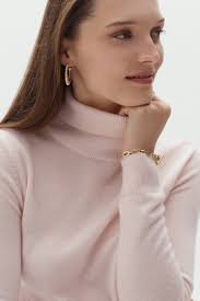 pull dylan b 100% cachemire rose clair femme