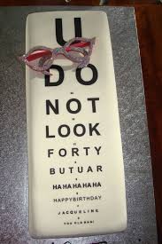 U Do Not Look Forty But You Are Hahaha Eye Chart Cake For
