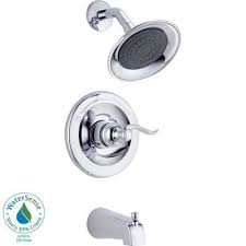 Delta Windemere 1 Handle Tub And Shower Faucet Trim Kit In Chrome Valve Not Included Bt14496 Tub And Shower Faucets Shower Tub Delta Windemere