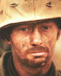 The thousand-yard stare or two-thousand-yard stare is a phrase often used  to describe the blank, unfocused gaze of combatants who have become  emotionally detached from the horrors around them. It is also