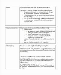 Small Business Continuity Plan Template Beautiful Small Business Continuity Plan Example In 2020 Business Continuity Planning Business Continuity Business Plan Outline