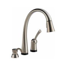 Delta 980t Sssd Dst Legacy Stainless Single Handle Kitchen Faucet With Pull Out Spray Touch2o Soap Dispenser Diamond Seal Technology And Magnatite Docking From The Pilar Collection Faucetdirect Com