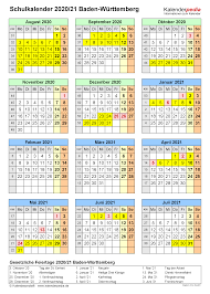 Tahun 2021 lengkap sudah di depan mata libur nasional, cuti bersama 2021, kalender 2021 islam pdf / png, lengkap kami sajikan untuk menjadi informasi bagi anda. Schulkalender 2020 2021 Baden Wurttemberg Fur Excel