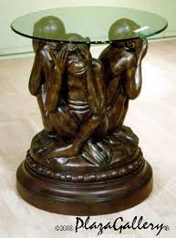 3 Wise Monkeys Table See No Evil Hear No Evil Speak No Evil Would This End Table Be Cool In My Living Room Or W Three Wise Monkeys Wise Monkeys Monkey Art