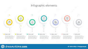 Business Process Chart Infographics With 7 Step Options