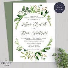 Greenery Wedding Invitation Botanical Wedding Invitations Greenery Wreath I Botanical Wedding Invitations Greenery Wedding Invitations Fall Wedding Invitations