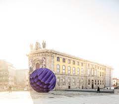Fahr 021 3 Sets Enormous Purple Eclipse In The Historic Heart Of Porto Installation Art Installation Design Art And Architecture