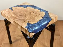 Sold Live Edge River End Table Maple Burl Table Epoxy Etsy In 2020 Live Edge Wood Table Side Table Wood Modern Side Table