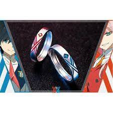 Darling In The Franxx Zero Two 002 Iota Hiro 016 Ring Couple Rings Cosplay Gift Cosplay Anime Lovers In 2021 Anime Jewelry Anime Earrings Anime Accessories
