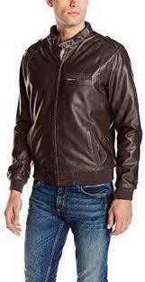 128 Members Only Faux Leather Iconic Racer Jacket Mens Lightweight Jacket Brown Leather Bomber Jacket Leather Jacket Men
