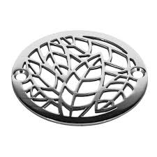 3 25 Inch Round Shower Drain Cover Nature Almond Leaves Shower Drain Covers Drain Cover Shower Drain