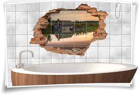 Fliesenaufkleber für küche und bad, einfach und günstig! Wand Tattoo Bad Fliesen Aufkleber Badezimmer Deko Landhaus Stil 3d Fliesen Bild Ebay