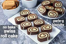 First, make your simple custard and freeze it, . No Bake Swiss Roll Recipe Parle G Biscuit Swiss Roll Chocolate Roll Cake
