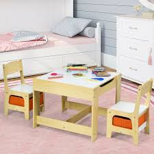 Children table and chair set mdf kids study table. Kids Table Chairs Set With Storage Boxes Blackboard Whiteboard Drawing Baby Toddler Furniture Sets Baby Toddler Furniture Costway