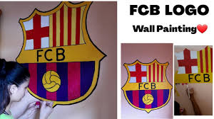 Fc barcelona logo png you can download 14 free fc barcelona logo png images. Fc Barcelona Logo Wall Painting Draw Fcb Logo Fcb Room Wall Painting By Subina Subedi Deepa Youtube