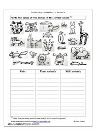 1st Grade Vocabulary Worksheets Vocabulary Worksheets Animal Worksheets Worksheets For Kids