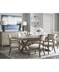 Furniture Rachael Ray Highline Expandable Dining Furniture 9 Pc Set Trestle Dining Table 6 S In 2021 Trestle Dining Tables Grey Dining Tables Dining Room Table Set