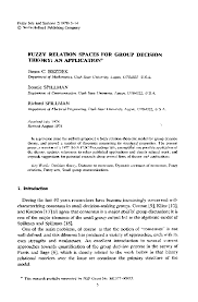 PDF) Fuzzy relation spaces for group decision theory: An application