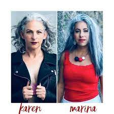 Silver Sisters And Gray Hair Communities For Women On Instagram Short Scene Hair Transition To Gray Hair Medium Scene Hair