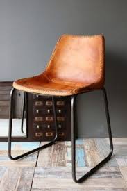 Industrial Leather Dining Chair Brown With Black Legs Leather Dining Chairs Dining Chairs Wooden Dining Chairs