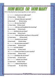 How Much Or How Many English Worksheets For Kids Learn English English Lessons