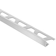Schluter Systems Schiene 0 25 In W X 98 5 In L Satin Anodized Aluminum L Angle Tile Edge Trim Lowes Com In 2020 Tile Edge Tile Edge Trim Metal Tile