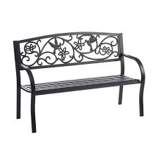 Check spelling or type a new query. Hummingbird Metal Garden Bench Black N A On Sale Overstock 30639108