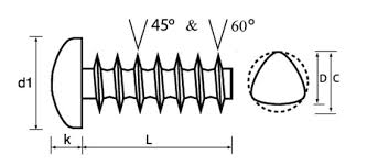 Micro Pozi Phillips Pan Thread Forming Screw For Plastic