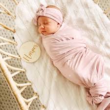 Tiny Hearts in Dusty Pink Oversized Swaddle Blanket | Caden Lane