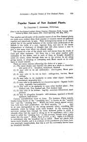 Papers Past Magazines And Journals Transactions And Proceedings Of The Royal Society Of New Zealand 1926 Popular Names Of New Zealand Plants