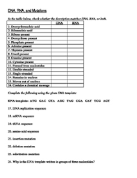 Mutations can also be inherited, particularly if they have a positive effect. Dna Mutations Worksheet Teachers Pay Teachers