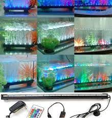 Amzdeal Underwater Aquarium Led Light Bar Flood Light Strip Airstone For Fish Tank Rgb 18 Mul Fish Tank Lights Submersible Lights Led Aquarium Lighting