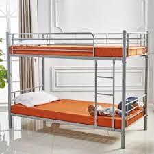 Lit Superpose Twins En Metal Gris 90 X 190 Cm Sommiers Vente De Lit Enfant Conforama