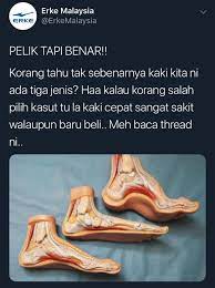 Setiap kasut sukan sebenarnya direka berbeza mengikut jenis sukan dan jenis lengkungan tapak kaki. Kenali 3 Jenis Bentuk Kaki Korang Supaya Tak Salah Beli Sport Shoes Remaja