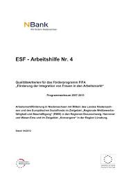 Wir schaffen transparenz für die möglichkeiten ihres vorhabens und stärken sie vom antrag bis zur. Esf Arbeitshilfe Nr 4 Bei Der Nbank