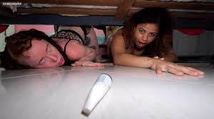 They Got Stuck Under the Bed and Got Fucked for Real I Cummed Inside Her  Throat Until the Bitchs Fa