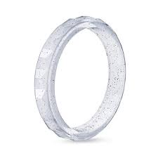 Astery Women Sparkling Silicone Wedding Ring Band Hypoallergenic Medical Grade Silicone Durable Stretch Silicone Wedding Rings Wedding Ring Bands Wedding Rings