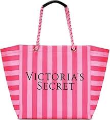 Victoria´s Secret Victoria's Secret plátěná plážová taška pink stripe -  GLAMI.cz