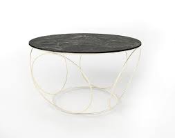 Crafted of iron with a copper finish. Coffee Table With Iron Base Round Top Idfdesign