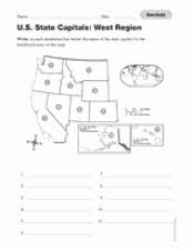 This printable blank map of europe can help you or your students learn the names and locations of all the countries from this world region. Geography Quiz Western U S State Capitals Printable 3rd 8th Grade Teachervision