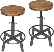 Check spelling or type a new query. Amazon Com Katdans Rustic Swivel Bar Stool Counter Height Bar Stools Set Of 2 24 Adjustable Industrial Saddle Stools For Kitchen Counter Kitchen Islands And Pub Ks730p Furniture Decor