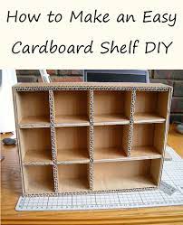 How To Make An Easy Cardboard Shelf Diy In 2021 Diy Cardboard Furniture Cardboard Furniture Diy Storage Boxes