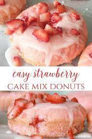 Strawberry Baked Donuts Leah With Love Recipe Cake Mix Donuts Desserts Donut Recipes