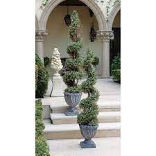 This evergreen adds a whimsical feel to the garden or landscape. Spiral Faux Boxwood Topiary Tree Small Se6089 Design Toscano