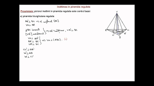 Un tetraedru se numeste regulat daca are toate muchiile congrunete. Inaltimea In Piramida Regulata 8g32 Youtube